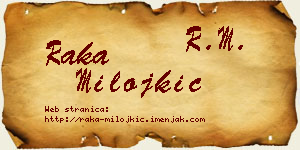 Raka Milojkić vizit kartica